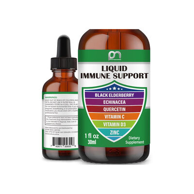 Elderberry Echinacea Liquid Drops with Vitamin C, D3, Zinc for Immune Support