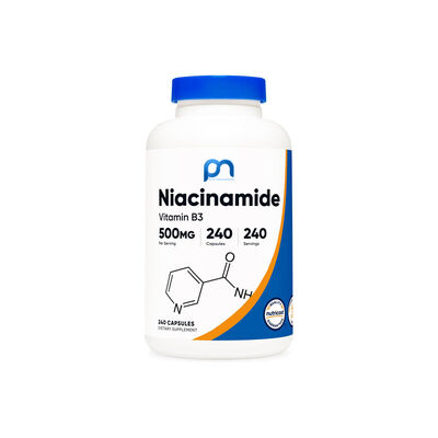 Premium Niacinamide 500mg Capsules | 240 Count | Flush-Free Vitamin B3 Supplement