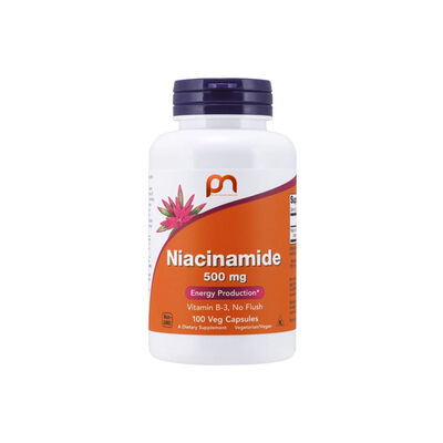 Health Glow Niacinamide 500mg Vitamin B3 Supplement - Flush-Free Energy Support | Vegan Capsules