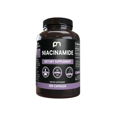 Health Glow Niacinamide 500mg Capsules | Premium Vitamin B3 Supplement | 365 Count