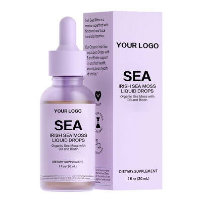 OEM ODM Irish Sea Moss Liquid Drops with D3 and Biotin for Adults
