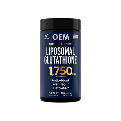 Health Glow Liposomal Glutathione 1750mg - High-Potency Antioxidant, Liver Health, and Detoxifier, 120 Veggie Capsules Dietary Supplement with Phospholipid Complex.