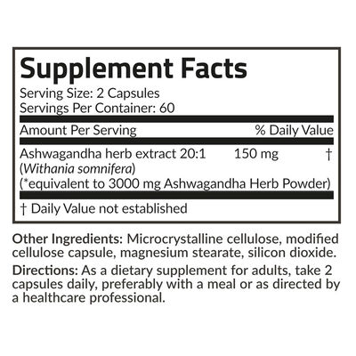 Sleep 150 Mg Ashwagandha Herb Supplement Capsules Microcrystalline Cellulose Custom Formula