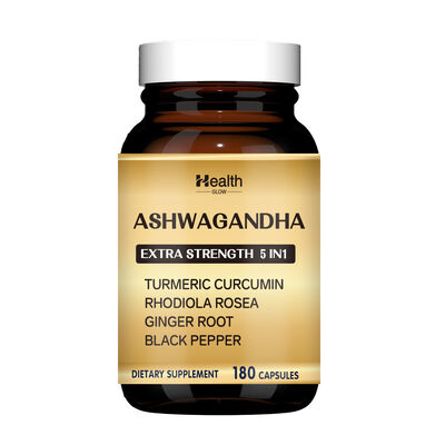 Turmeric Rhodiola Rosea Ashwagandha Capsules Supplements 400mg for Immune System Customized