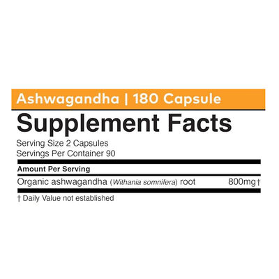 Bulk Organic Hypromellose Ashwagandha Herbal Supplement 800mg Stress Support