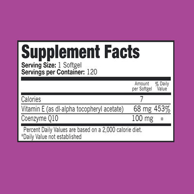 Ultra CoQ10 Coenzyme Q10 Vitamin E 100mg 120 Softgels Heart & Energy Support