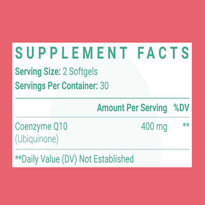 400 Mg CoQ10 Liquid Vitamins Softgel High Absorption Heart Support 60 Count