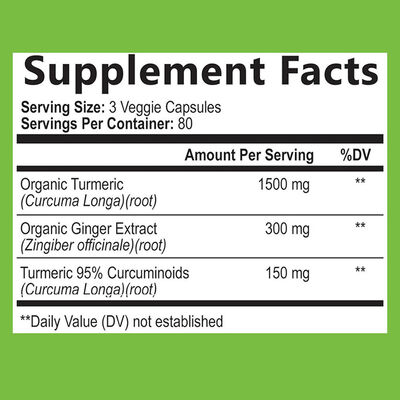 Vegan Turmeric Ginger Supplement Tablets 1950mg Joint & Brain Support OEM