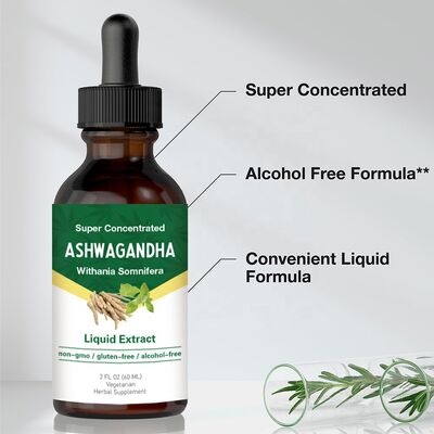 Super Concentrated Ashwagandha Liquid Drops Extract Food Grade Stress Relief Energy