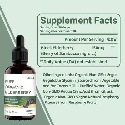 Organic Wild Cultivated Elderberry Liquid Extract Ashwagandha Drops Extra Strength Immune Support