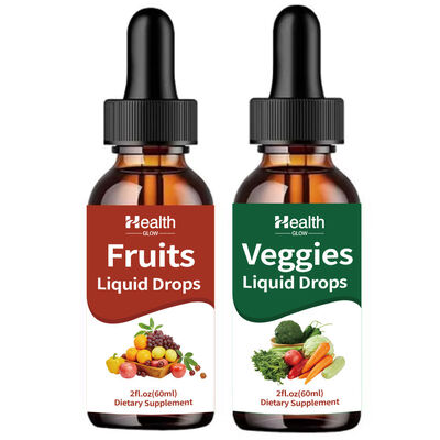 Customized Health Glow Fruits Vegan Vitamins Drops Liquid Dietary Supplement 60ml
