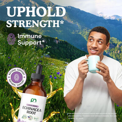 Alcohol Free Immune Support Drops Liquid Echinacea Supplement 680mg Glycerin Based