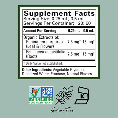 Kids Echinacea Immune Booster Herbal Supplement drops Natural Orange Flavor