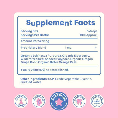 Immune Boost Oral Herbal Supplement Drops Echinacea Elderberry Anti Inflammatory