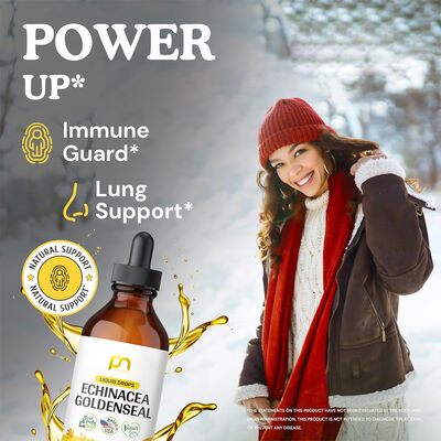 Alcohol Free Immune Supplement Drops Goldenseal Echinacea Liquid Glycerin Based