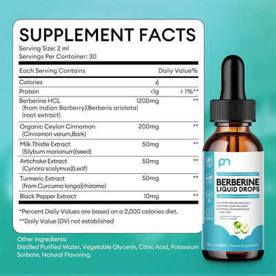 ODM Berberine Liquid Herbal Extracts Drops With Ceylon Cinnamon Turmeric