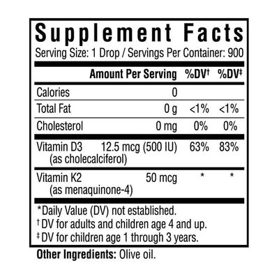 OEM Bulk Vitamin D3 K2 Supplement Drops Supports Bone & Heart Health