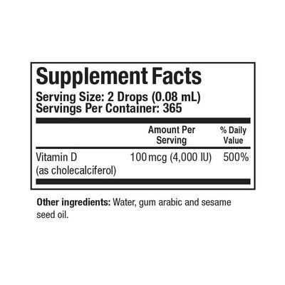 Bio-D-Mulsion Forte 4000 IU Vitamin D3 Drops Dietary Supplement OEM