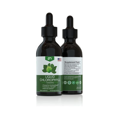 Natural Antioxidant Supplement Drops Chlorophyll Liquid 1200mg Detox Breath Freshener