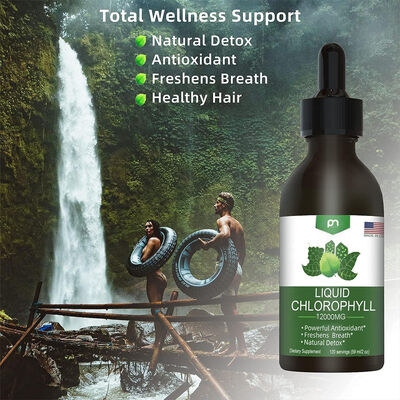 Natural Antioxidant Supplement Drops Chlorophyll Liquid 1200mg Detox Breath Freshener