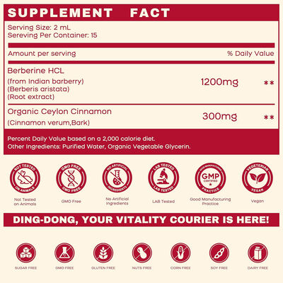 Complex Drops Liquid Berberine Supplement With Ceylon Cinnamon 1200mg