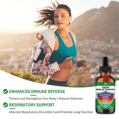 Elderberry Echinacea Liquid Drops with Vitamin C, D3, Zinc for Immune Support