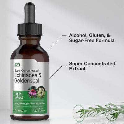 Echinacea Goldenseal Liquid Drops - Super Concentrated Alcohol-Free Extract