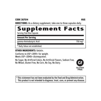 NeuroCore 750mg Pure GABA Gelatin Capsules