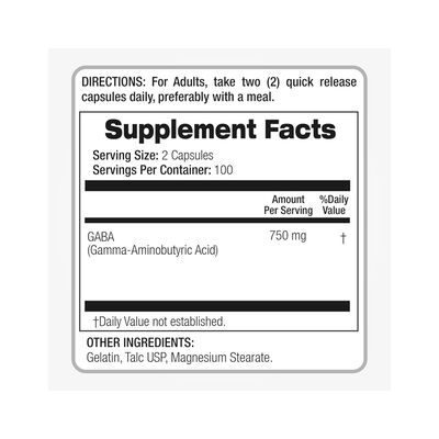 NeuroQuick 750mg Rapid-Release GABA Capsules