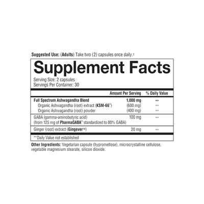 AdaptoZen Ashwagandha & PharmaGABA Capsules