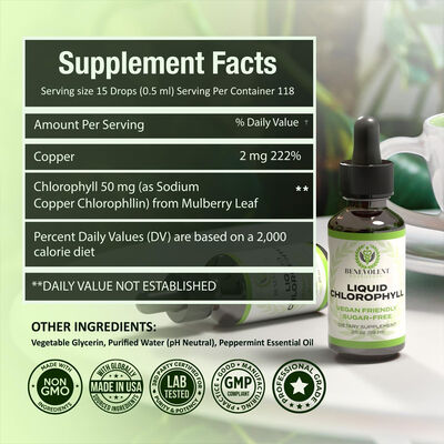 Liquid Chlorophyll Supplement from Mulberry Leaf with Copper