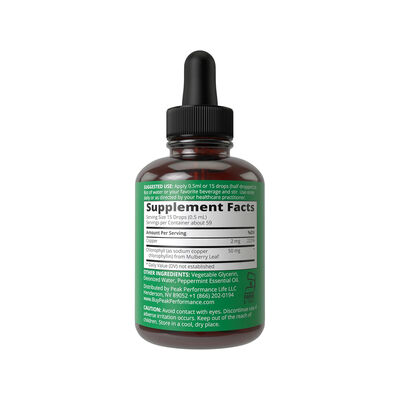 Peak Performance Liquid Chlorophyll Supplement Vegan, Non-GMO Mulberry Leaf Extract