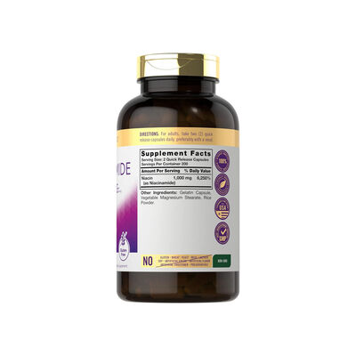 Health Glow Niacinamide 1000mg Capsules - High Potency Vitamin B3 - 400 Capsules