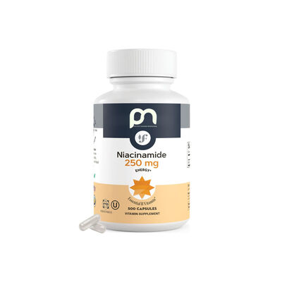 Health Glow Niacinamide 250mg Capsules | Kosher & Pure Vitamin B3 | 500 Count