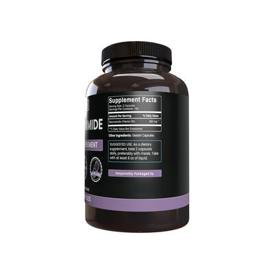 Health Glow Niacinamide 500mg Capsules | Premium Vitamin B3 Supplement | 365 Count