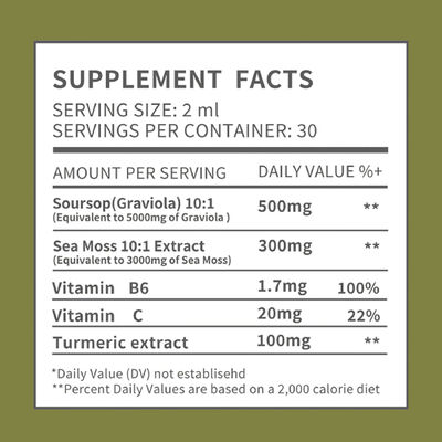 Health Glow Liquid Sea Moss Soursop with Turmeric Dietary Supplements