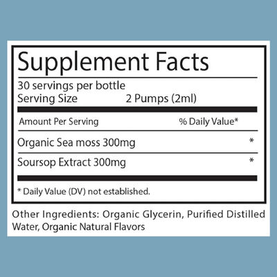 Glow Health Liquid Sea Moss + Soursop Drops Antioxidant Immune Support