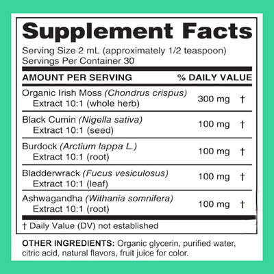 MultiOne102 Sea Moss Liquid Drops with Ashwagandha, Black Seed Oil