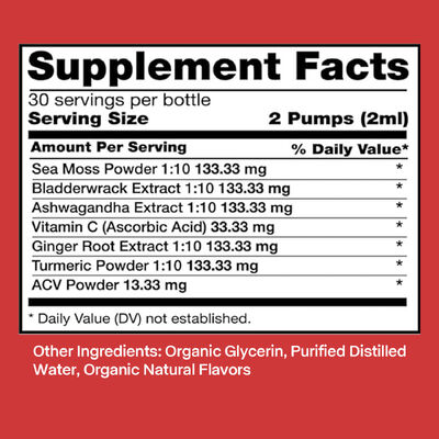 Glow Health Liquid Sea Moss Blend with Bladderwrack, Ashwagandha, Vitamin C