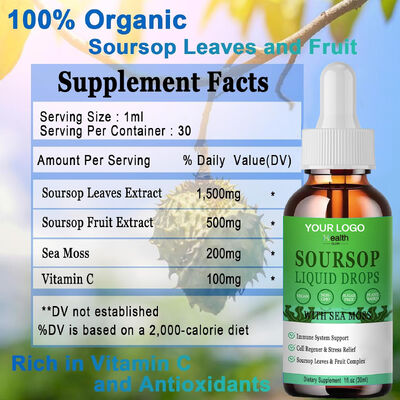 Glow Health Soursop Liquid Drops with Sea Moss OEM ODM Support