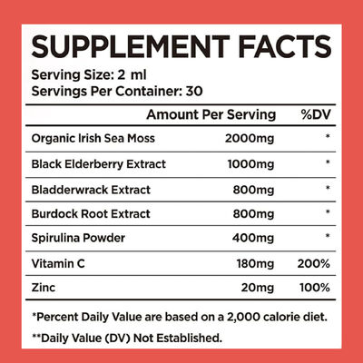 HealthGlow Sea Moss Liquid Drops with Burdock Root and Bladderwrack