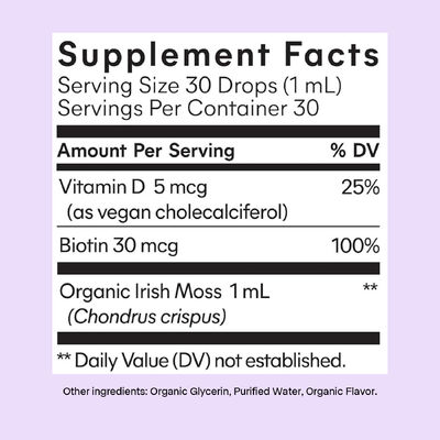 OEM ODM Irish Sea Moss Liquid Drops with D3 and Biotin for Adults
