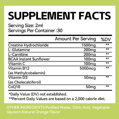 OEM ODM Creatine HCL Drops + Orange Flavor Liquid Extract