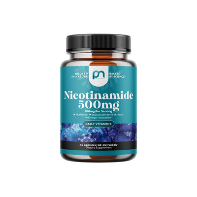 Health Glow Nicotinamide 500mg Capsules | Energy-Boosting Vitamin B3 | 60 Servings