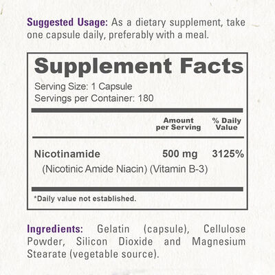 Health Glow Nicotinamide 500mg Capsules