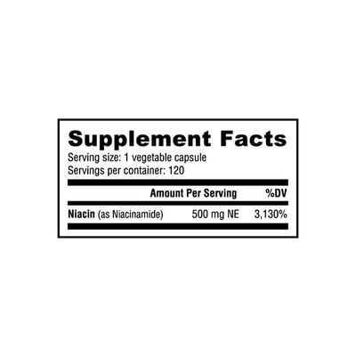 Health Glow B-3 Niacinamide 500 mg - Flush-Free Vitamin Supplement