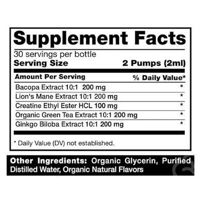 Health Glow Liquid Supplement with Bacopa Extract, Lion's Mane, Creatine & Green Tea