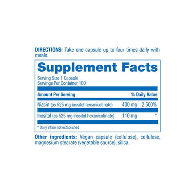 Niacin HEX No-Flush Cholesterol Support | 100 Vegan Capsules | Health Glow