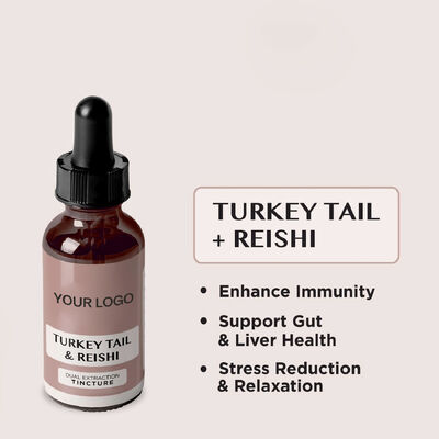 Nature's Blend Turkey Tail & Reishi Liquid Tincture Drops OEM ODM 