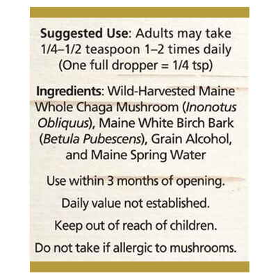 Maine Chaga & Birch Bark Liquid Extract Wild Harvested & Double Extracted